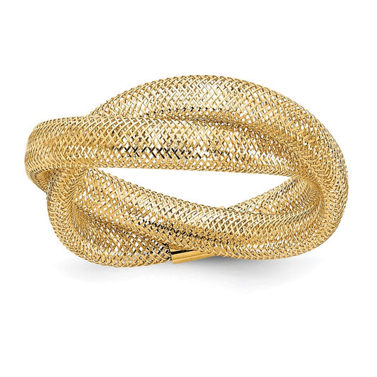 14K 8mm Twisted Woven Mesh Stretch Ring