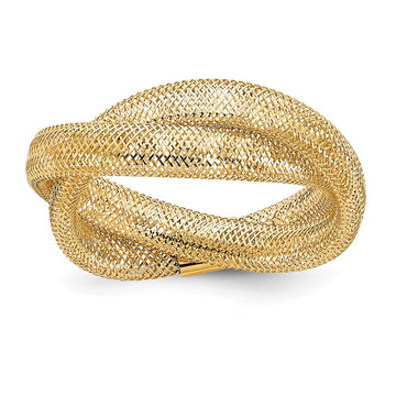 14K 8mm Twisted Woven Mesh Stretch Ring