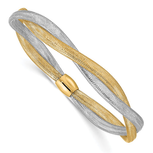 Gold Woven Mesh Stretch Bracelet