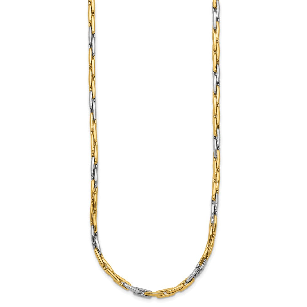 14K Two-Tone Polished 2.5mm Fancy Link 18 inch Necklace