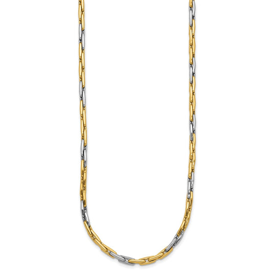 14K Two-Tone Polished 2.5mm Fancy Link 18 inch Necklace