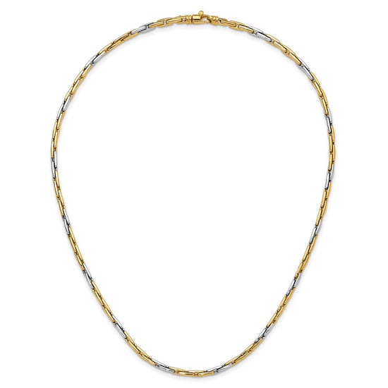 14K Two-Tone Polished 2.5mm Fancy Link 18 inch Necklace