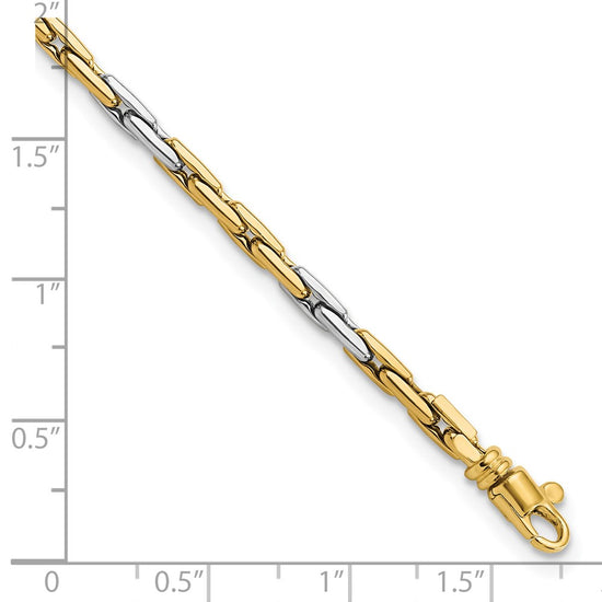 14K Two-Tone Polished 2.5mm Fancy Link 7.5 inch Bracelet