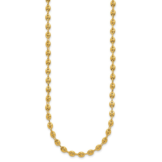 14K Polished 4.5mm Fancy Link 18 inch Necklace