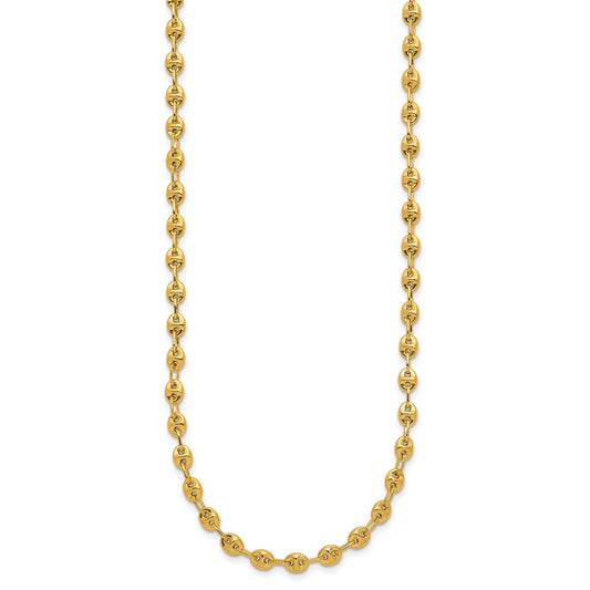 14K Polished 4.5mm Fancy Link 18 inch Necklace