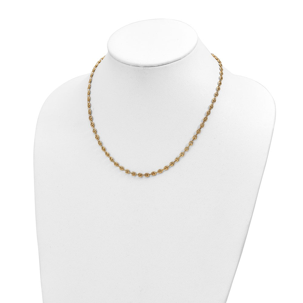 14K Polished 4.5mm Fancy Link 18 inch Necklace