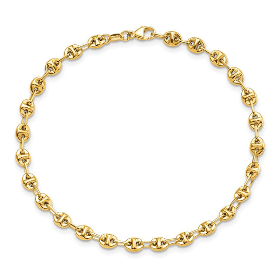 14K Polished 4mm Fancy Link 7.5 inch Bracelet