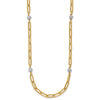 14K Two-tone Polished D/C Beads & Fancy Link Necklace