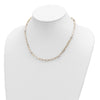 14K Two-tone Polished D/C Beads & Fancy Link Necklace