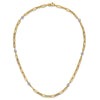 14K Two-tone Polished D/C Beads & Fancy Link Necklace