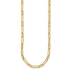 14K Polished and Textured 4mm Fancy Long Link 24 inch Necklace