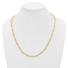 14K Polished and Textured 4mm Fancy Long Link 24 inch Necklace