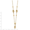 14K Polished Bead and Link w/1.5 in ext. Necklace