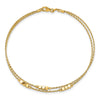 14K Polished Diamond-cut Beaded Double Strand 7.5 inch Bracelet
