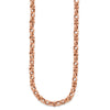 14K Rose Gold Polished 4mm Fancy Faceted Link 18 inch Necklace