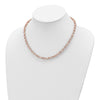 14K Rose Gold Polished 4mm Fancy Faceted Link 18 inch Necklace