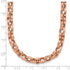 14K Rose Gold Polished 4mm Fancy Faceted Link 18 inch Necklace