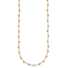 14K Tri-color Polished Diamond-cut Fancy Beaded 18 inch Necklace