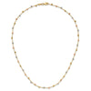 14K Tri-color Polished Diamond-cut Fancy Beaded 18 inch Necklace