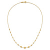 14K Polished Graduated Facet Beads 17 inch Necklace