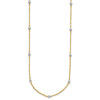 14K Two-tone Polished Bead Fancy 17 inch Station Necklace