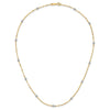 14K Two-tone Polished Bead Fancy 17 inch Station Necklace