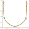 14K Two-tone Polished Bead Fancy 17 inch Station Necklace