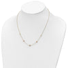14K Tri-Color Diamond-cut Beads and Beaded Chain 18 inch Station Necklace