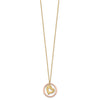 14K Two-tone Fancy Diamond-cut Heart in Open Circle Pendant 18 inch Necklace