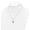 14K Two-tone Fancy Diamond-cut Heart in Open Circle Pendant 18 inch Necklace
