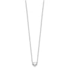 14k White Gold Polished Puffed Heart Pendant 16.5 inch Necklace
