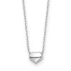 14k White Gold Polished Puffed Heart Pendant 16.5 inch Necklace