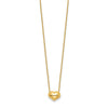 14k Polished Puffed Heart Pendant 16.5 inch Necklace