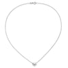 14k White Gold Polished Puffed Heart Pendant 16.5in Necklace