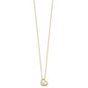 14K and White Rhodium Polished Heart with Satin LOVE Heart 17 inch Necklace