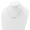 14k Two-tone Curved Bar with Heart 18 inch Necklace