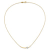 14k Two-tone Curved Bar with Heart 18 inch Necklace