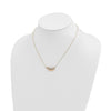 14K Safety Pin with Three Dangle Hearts and Beads 17 inch Necklace