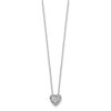 14k White Gold Diamond-cut Heart Slide 18 inch Necklace