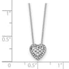 14k White Gold Diamond-cut Heart Slide 18 inch Necklace