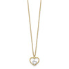14k with White Rhodium Heart in Heart Pendant 18 inch Necklace