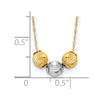 14K Two-tone Polished Laser-cut Beads 17 inch Necklace