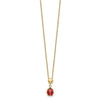 14k Polished Red and Black Enameled Ladybug with Flower Bead 16.5 inch Necklace