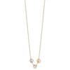 14K Tri-color Polished Beads in Three Diamond-cut Circles 18 inch Necklace