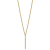 14K Polished Oval Link Chain with Diamond-cut Bar Dangle 18 inch Necklace