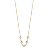 14K Two-tone Polished Love Knots with Mirror Beads 18 inch Necklace Plus 2 inch Extender