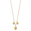 14K Polished Dangle Three Palm Leaves 16.75 inch Necklace