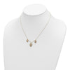 14K Polished Dangle Three Palm Leaves 16.75 inch Necklace
