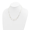 14K Two-tone Double Chain Textured Stars 18 inch Necklace