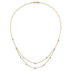 14K Two-tone Double Chain Textured Stars 18 inch Necklace